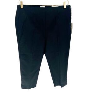 Chico's 2 Pants Womens 12 Black So Slimming Katherine Crop Side Zip NEW $79